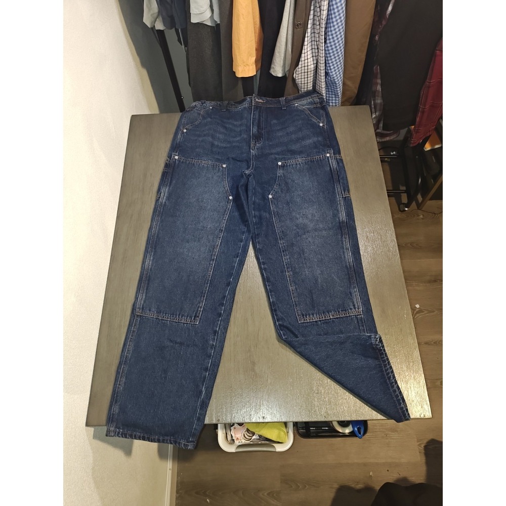 Monkey Ride Jeans Grunge &Streetwear,Y2K Style Wide Leg ,Patchwork On Leg Size 9